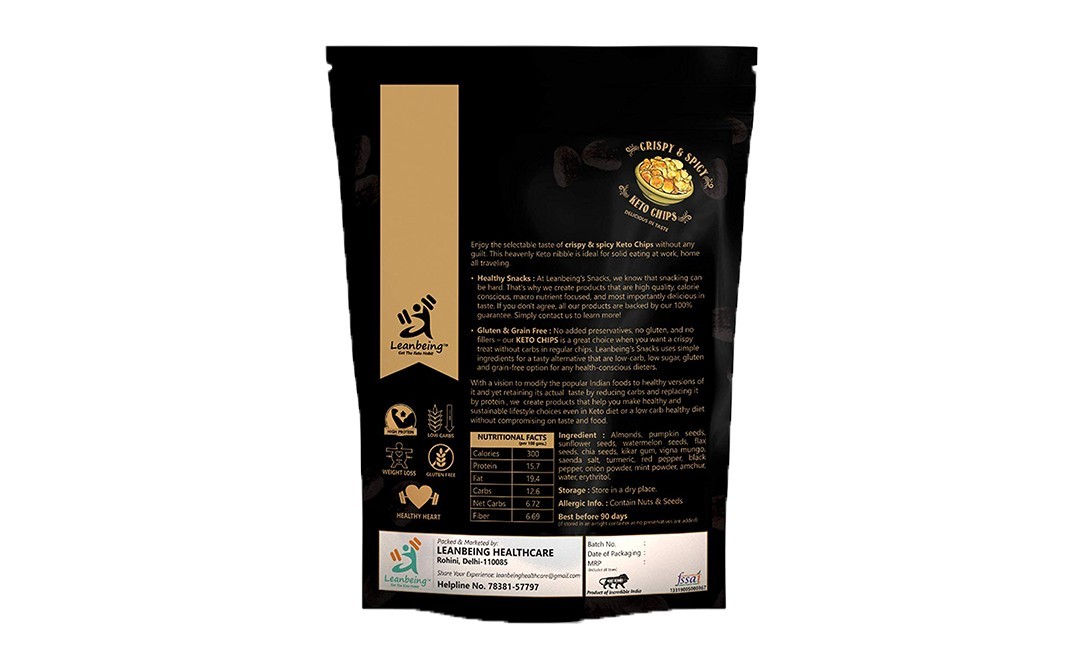 Leanbeing Crispy & Spicy Keto Chips    Pack  250 grams